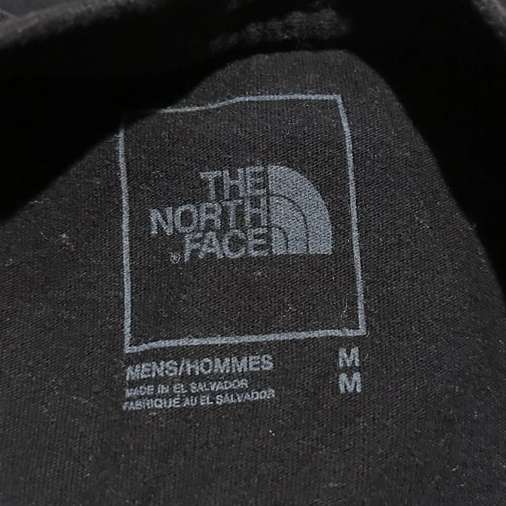 The North Face Black Cotton Tshirt with White Logo, Size Medium